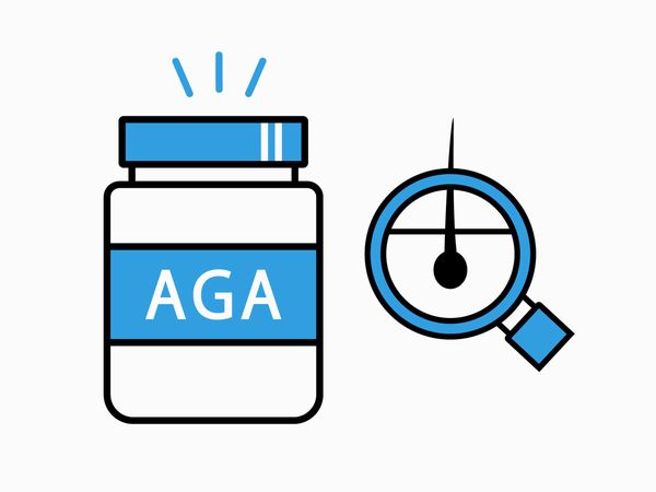 AGA治療薬と毛根のイラスト
